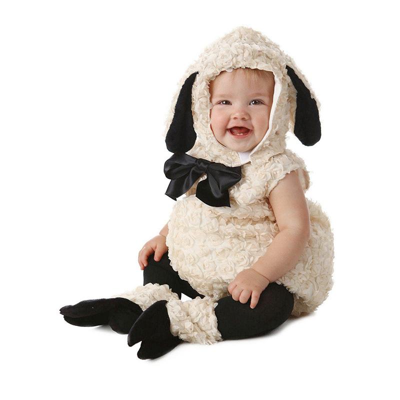 Disfraz de cordero para bebé niña de Halloween, disfraz de Halloween para niños pequeños, disfraz de fiesta de cosplay con temática de animales