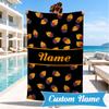 Custom Name Beach Towel Saiyans Football Crest Microfiber Beach Towel, Lightweight for Summer Travel, Swimming Pool Fan Birthday Gift