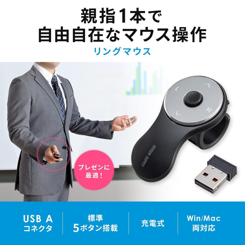 Sanwa Supply Wireless Ring Mouse 3 MA-WRING3BK
