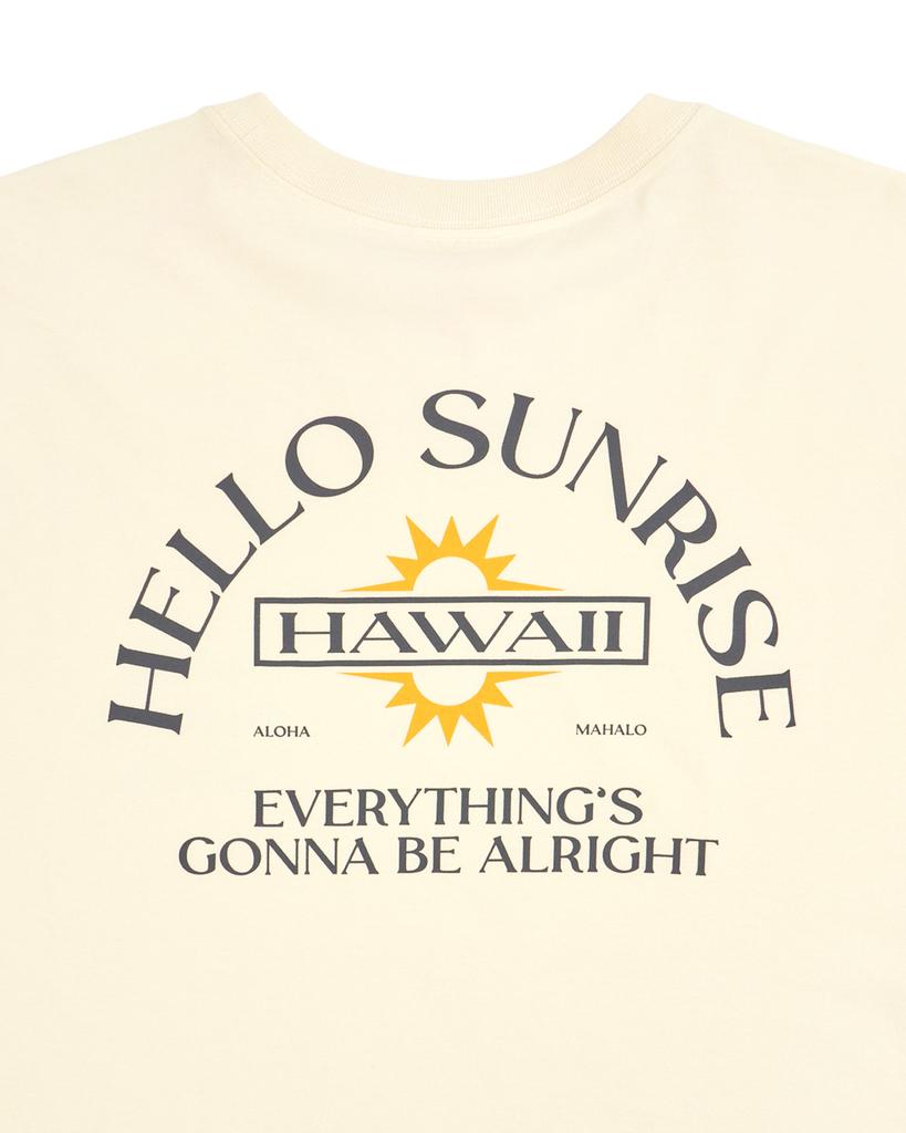 HELLO SUNRISE Hawaii Arch Logo Tee_Cream