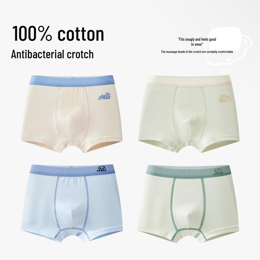Boys' A-Class Pure Cotton Boxer Briefs - No Wedgies, Medium & Large Sizes for Growing Kids