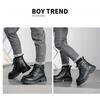 Boys' Black British-Style Leather Boots - Short, Dr. Martens-Inspired, Soft Sole, for Autumn/Winter