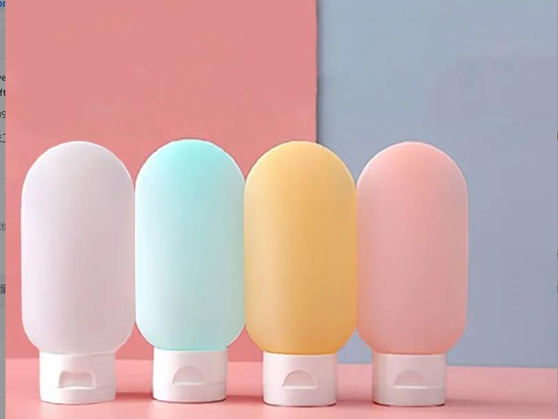 4 Stuks/Set Reisflesjes Set 60ml Herbruikbare Fles Zacht Siliconen Lotion Shampoo Container Knijpfles Lege Fles Groothandelliu