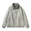 Lapel Work Jacket Men's Casual Loose Zipper Coat Top Clothes