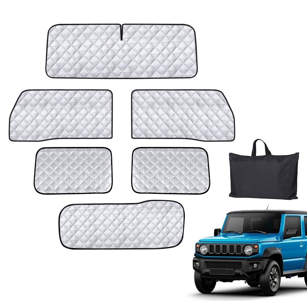6 PSC Jimny Izolace Tepla Sluneční Teplo Světlo Vysoké UV Snadno Kompatibilní s Jimny Plné Auto Sluneční Clona Sluneční Clona, Design Specifický pro Vozidlo, Sluneční Clona,