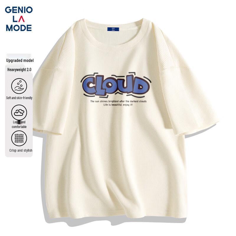 GENIOLAMODE Men s Heavy Waffle Print Short Sleeve T-Shirt 2XL