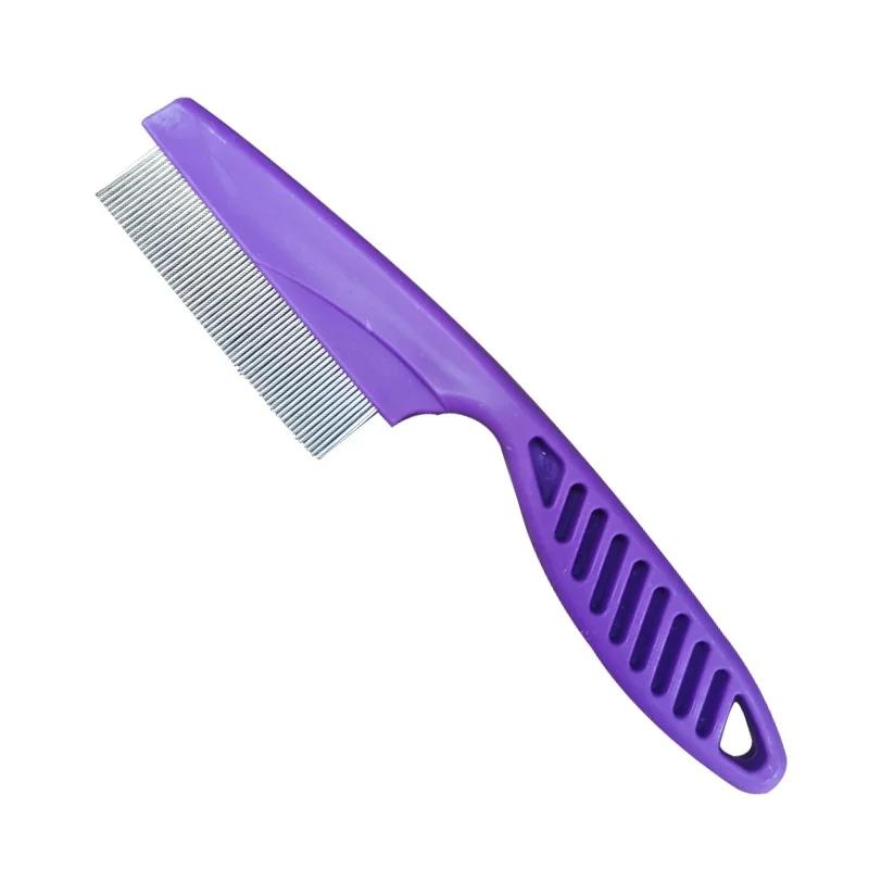 

Stainless Steel Flea Comb for Dogs Cats Portable Fine Tooth Hair Removal Brush Pet Grooming Tool S фіолетовий