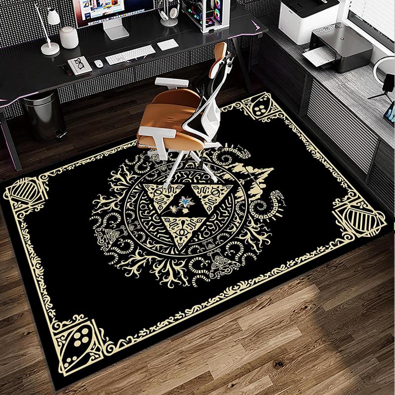 Heroic Legend Crest Office Rug Chair Mat, Game Carpet, Suitable for Front Door, Bedroom, Living Room, Desk, Holiday Gift