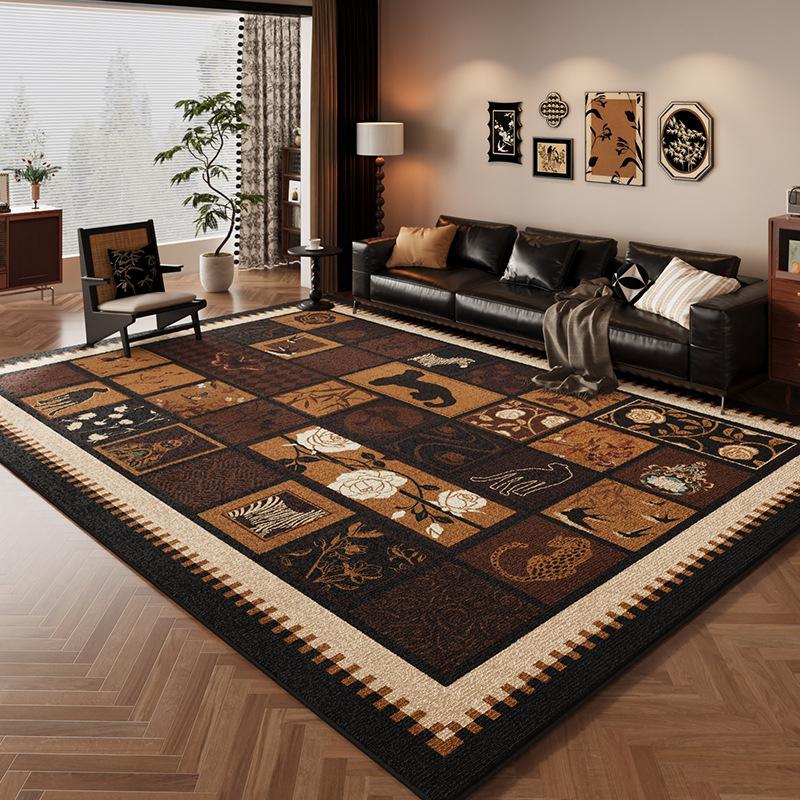 

Vintage Patchwork Carpet Mat Rug - Floral Geometric Pattern Romantic Life Home Decoration for Living Room Rugs for Bedroom 40X60CM