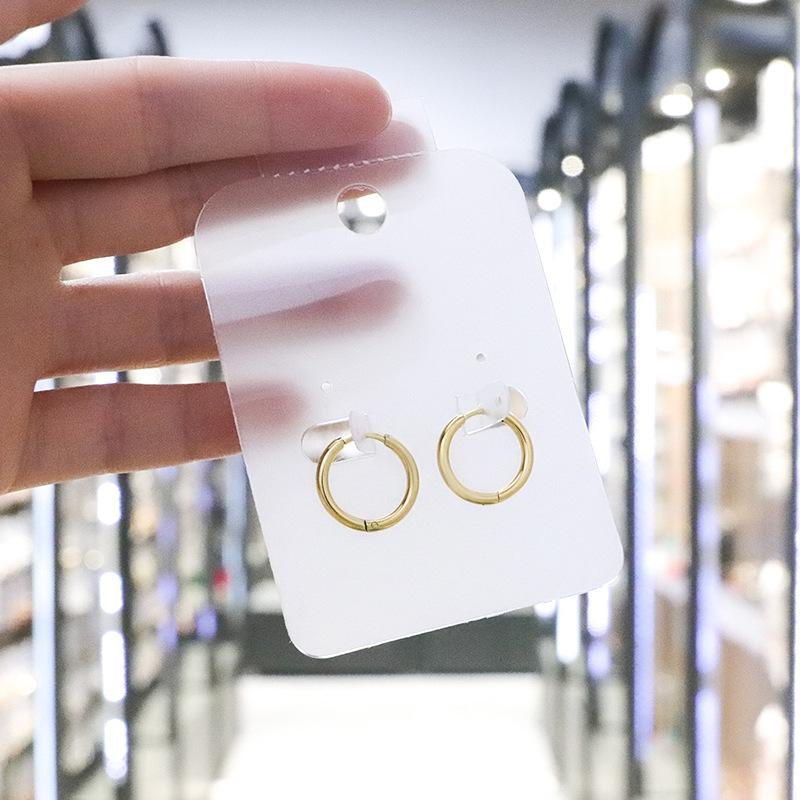 Fashionable Real Gold Electroplated Circle Earrings for Women's Simple Twisted Earrings Temperament High-end and Versatile Earrings