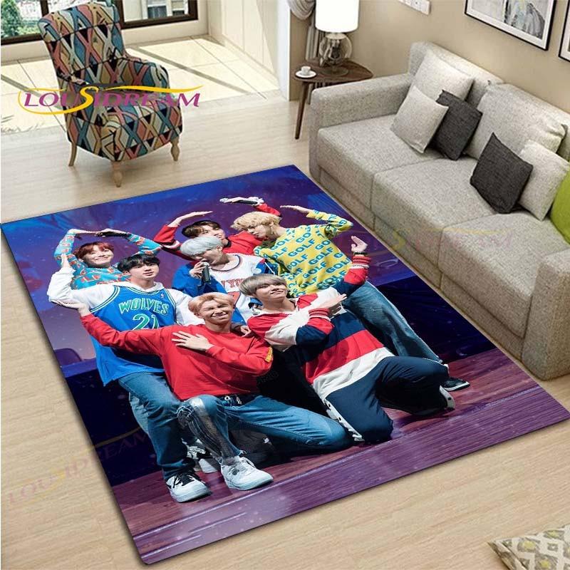 Kpop Bangtan Boys BTS Carpet Rug Kids Carpets Living Room Tea Table Mats Bedroom Rug Washable Floor Mats Household Area Mat