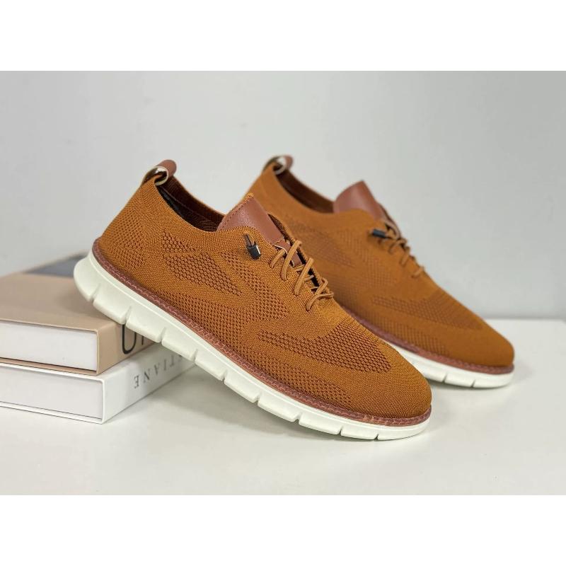 Fashionable Avant Garde Men's Sports Shoes Knitted Mesh Breathable Trendy Appearance Flat Shoes Versatile Street Casual Shoes