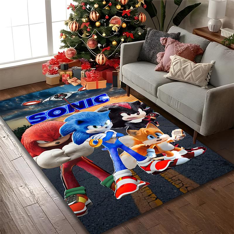 1pc SONIC Rug, Digital Printed Home Chair Sofa Mat, Durable Office Area Carpet, Beautiful Festival Decorations