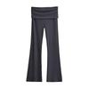Spicy Girl Slim-Fit Micro-Flare Elastic Waist Pants for Women - Ribbed and Versatile Spring Casual Wear