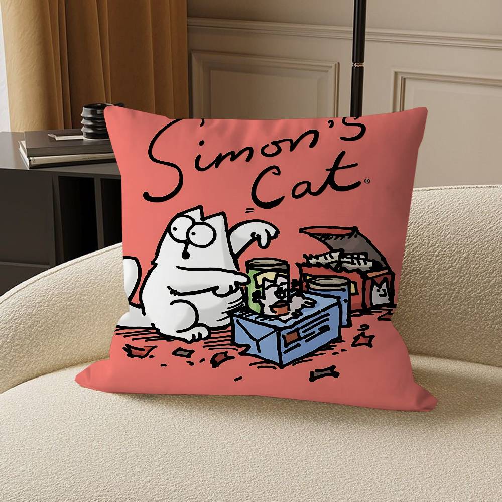 Kreskówkowy-SIMONS CATS poszewka na poduszkę pokrowiec na poduszkę na sofę dekoracja domu pokoju prezent dla dzieci
