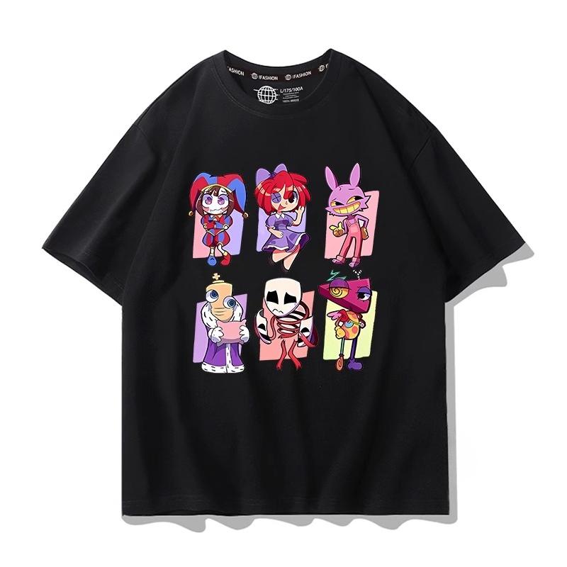 

Детская мультяшная футболка с принтом The Amazing Digital Circus, летняя модная, удобная, 100% хлопок, подростковая, с коротким рукавом 120