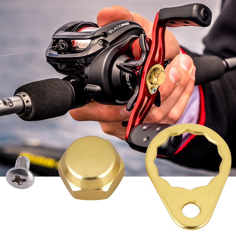 Fishing Reel LeftRight Handle Locking Plate Screw Nut Cap DIY Accessory
