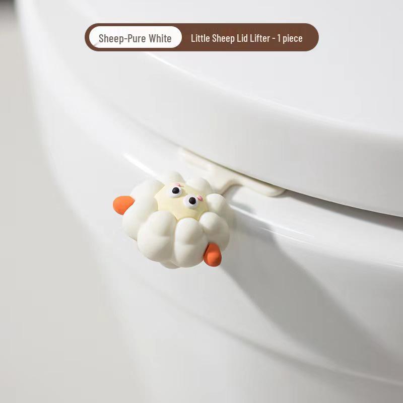 Touchless Cartoon Toilet Lid Lifter - Sheep & Puppy Design