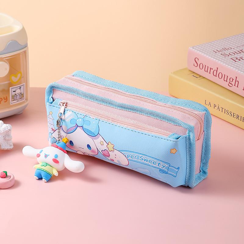 Sanrio Kuromi Canvas Pencil Case Large Capacity Durable Stationery Bag For Students