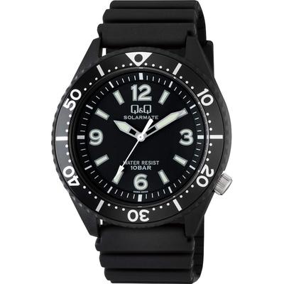 [Q&Q] Solar Analog Watch 10ATM Water Resistant Urethane Band H064-001 Men's Black