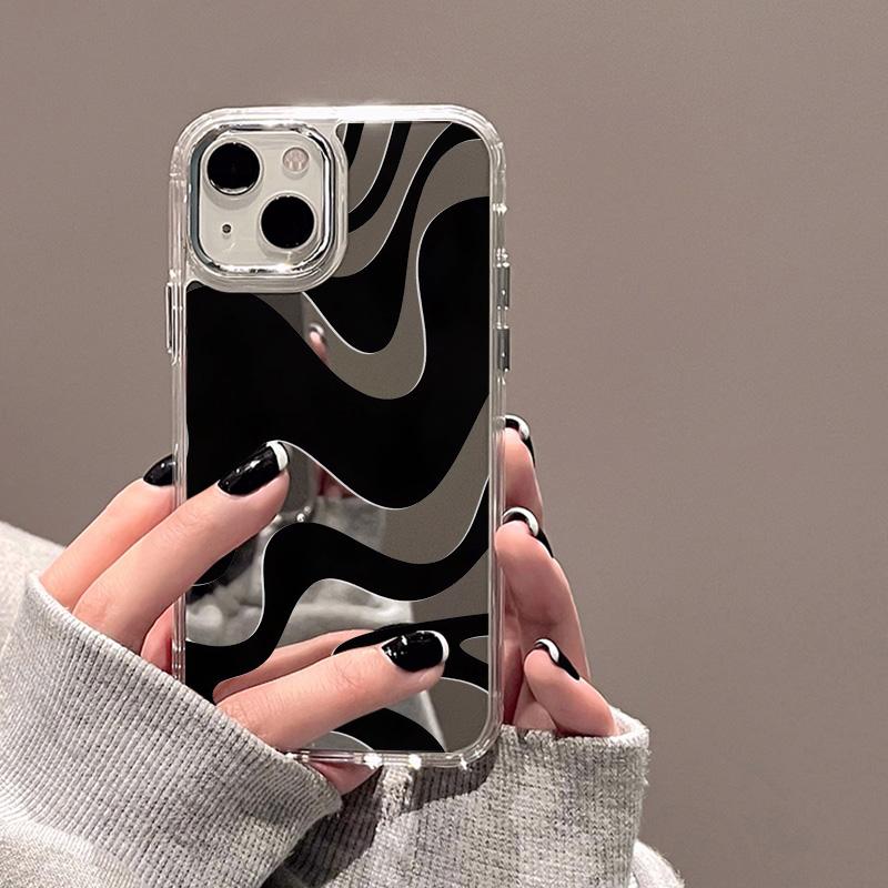 Cute Love Heart Makeup Mirror Phone Case For IPhone 17 17E 16E 16 15 Pro 11 12 14 13 Pro Max  Shockproof Bumper Cover