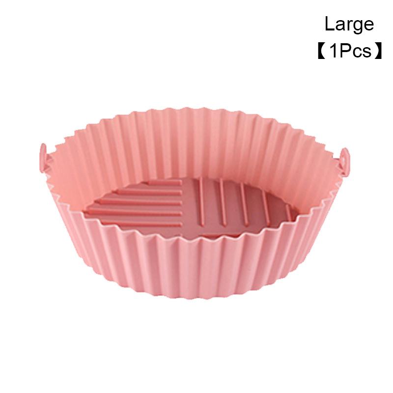 Silicone Basket Pot Tray Air Fryer Baking Tray Circular Air Fryer Liners Food Grade Non Stick Air Fryer Basket Reusable Oven Mat