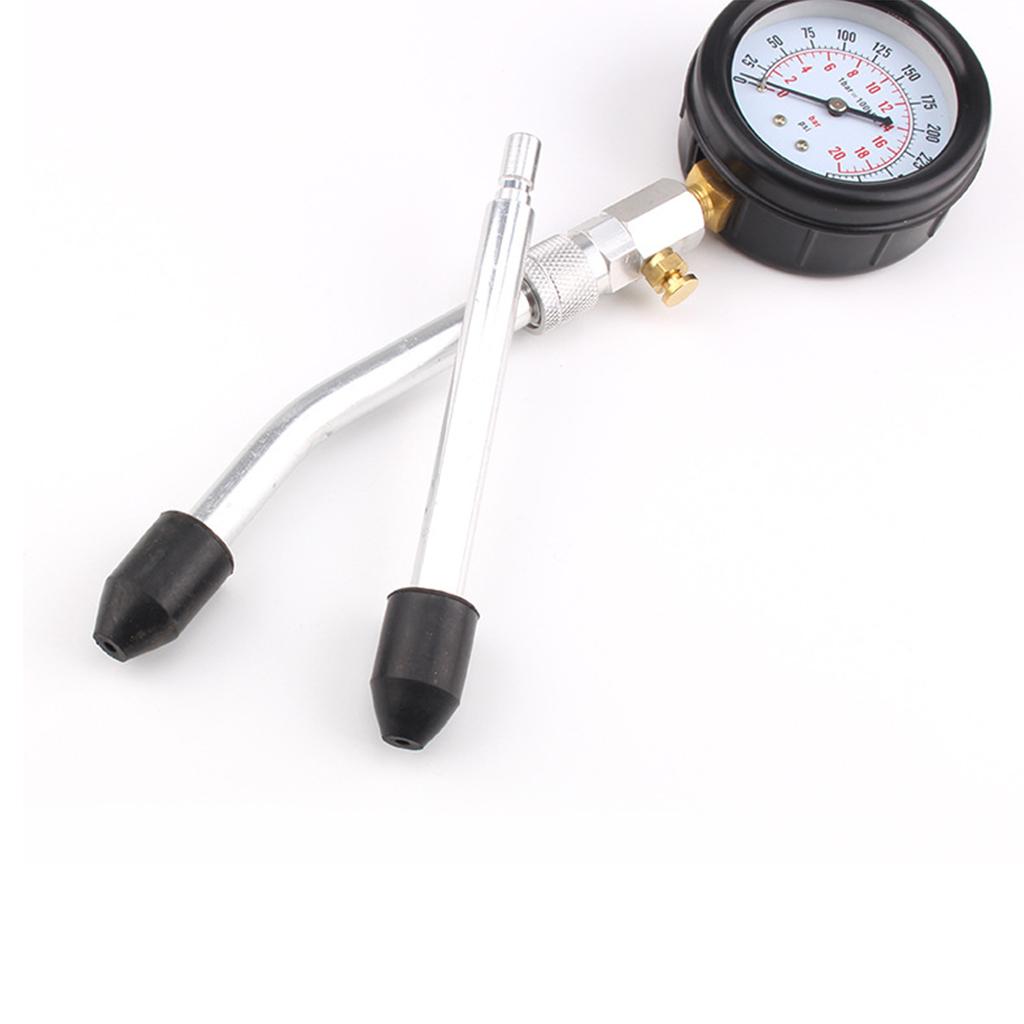 Compression Tester Kit Small Engine Cylinder Test Pressure Gauge Tool Set Testing Motorcycle Car Automobile