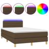 Exklusives Haus - Lattenrost Bett Matratze und LED Dunkelbraun 120x190 cm