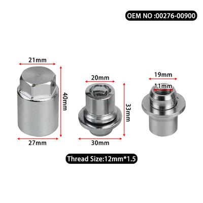 00276-00900 00276-00901 4 Moeren+1 Sleutel Diefstalbeveiliging 33MM/44MM Hoogte Wielslot Wielmoeren Set M12x1.5 Voor Toyota Lexus PT27648100