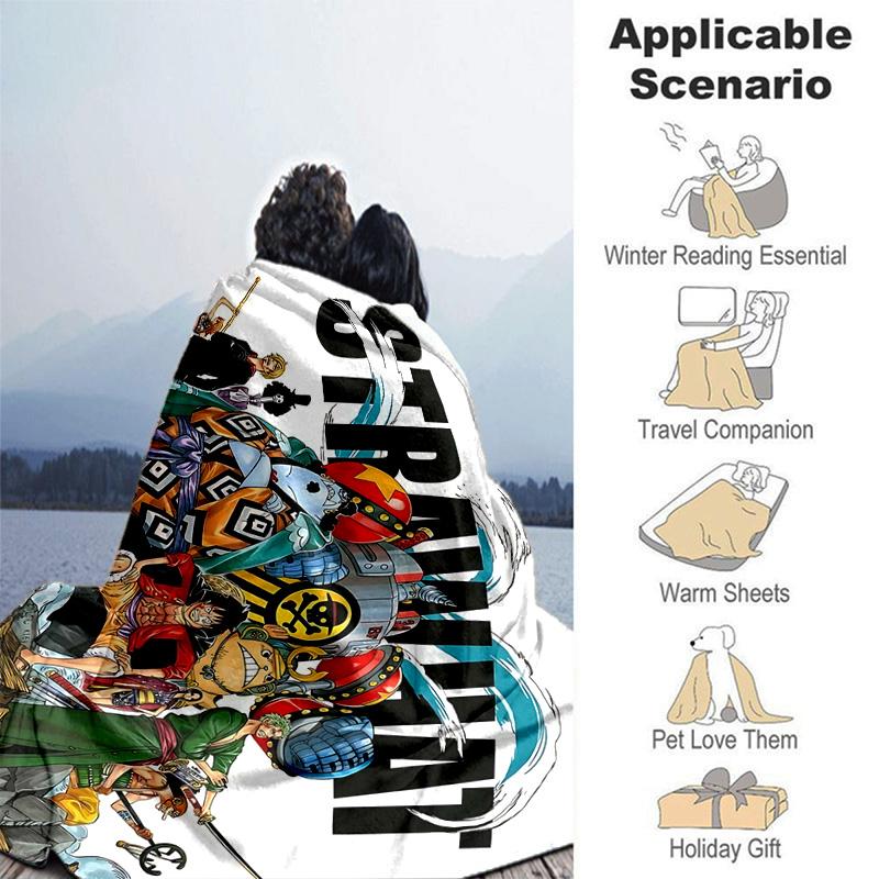 1pc One Piece Adventure Soft Throw Blanket Flannel All Season Light Weight Living Room/Bedroom Warm Blanket. M7270132