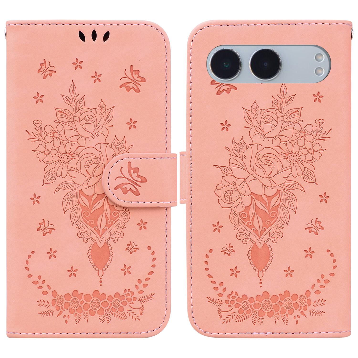 For OnePlus Nord 4 Case PU Leather Wallet Phone Cover Butterfly Flower Imprint C