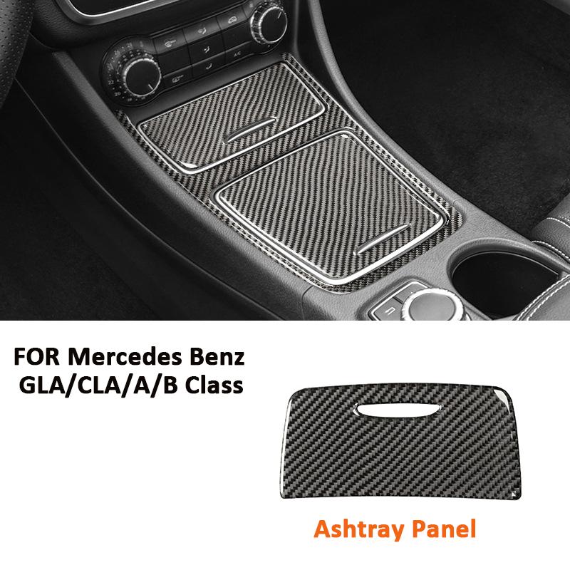 Kohlefaser Auto Mittelkonsole Aufbewahrungsbox Panel Verkleidung Abdeckung Dekoration Innenraum Aufkleber Für Mercedes Benz GLA CLA A B Klasse