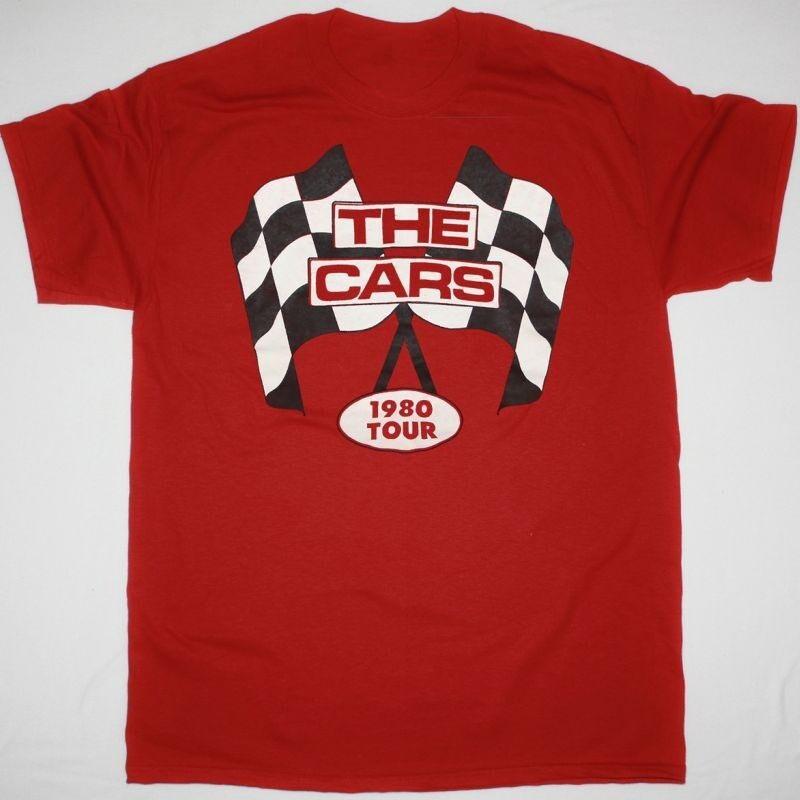 THE CARS Band PANORAMA TOUR 1980 Heavy Cotton Red T Shirt All Size UR355 M