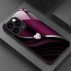 Funda de teléfono de cristal templado con forma de corazón morado negro adecuada para iPhone17 16 15 14 13 12 11Pro/Max/Plus anticaída y a prueba de golpes