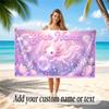Underwater Fish Theme Quick Dry Beach Towel Custom Name Text Print Large Sand Resistant Towel Beach Vacation