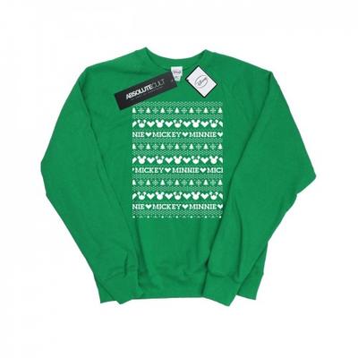 Womens/Ladies Mickey And Minnie Christmas Fair Isle Sweatshirt