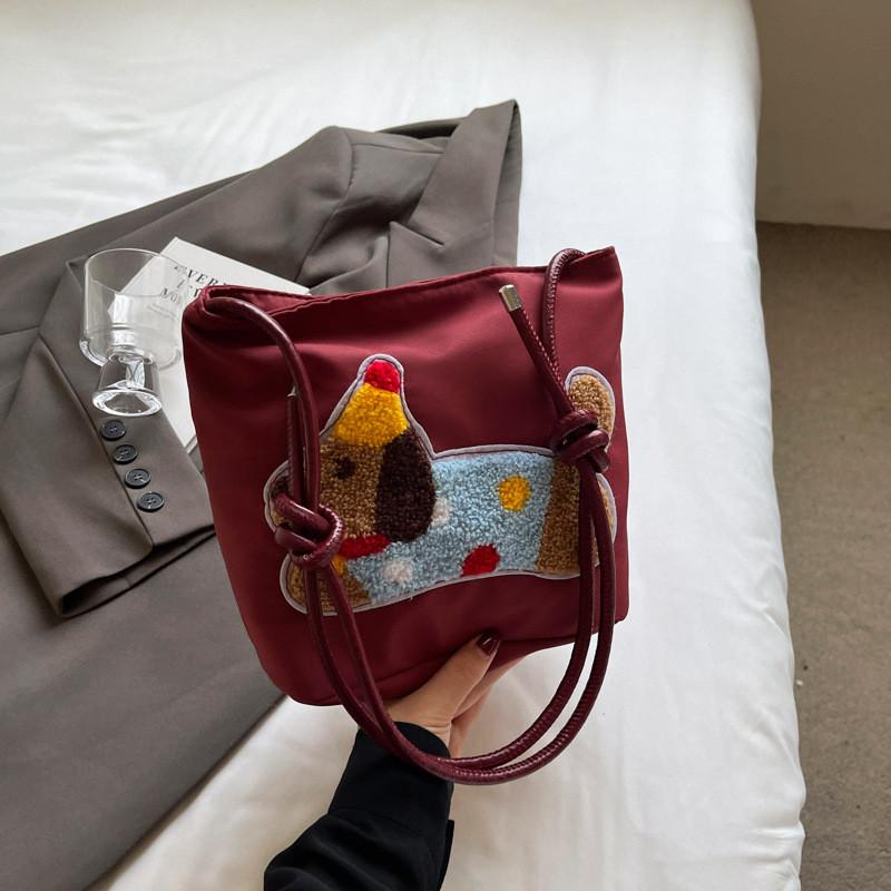 Trendy Midi Bucket Bag Chic Aesthetic Design Soft Canvas For Everyday Style