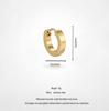 QIAOREN 12575 High Polished C Circle Ear Buckle Waterproof Stainless Steel 18K Gold Huggie Earrings Anti Allergy Basic Accessory