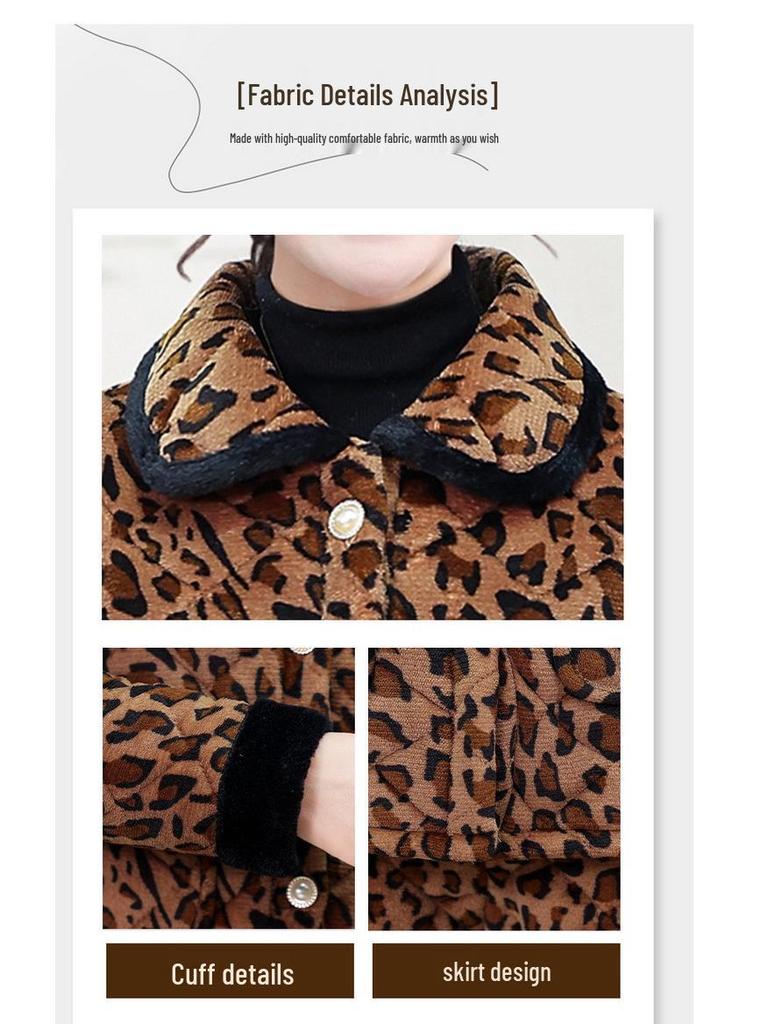 Stylish Winter Velvet-Trimmed Cotton Jacket & Pants Set for Middle-Aged and Elderly: Warm, Loose-Fit Two-Piece Suit