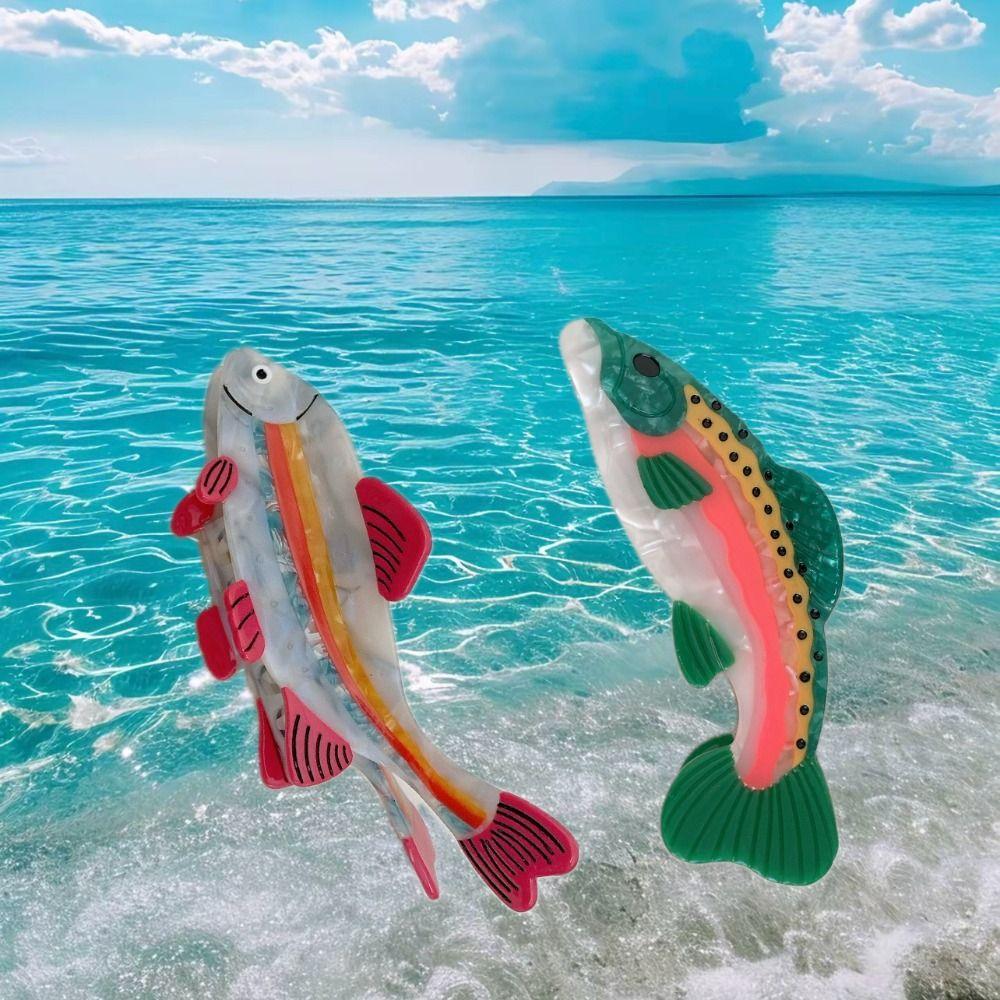 Acetic Acid Ocean Animal Hair Clip Cute Geometry Shark Clip Small Fish Hair Claw  Female