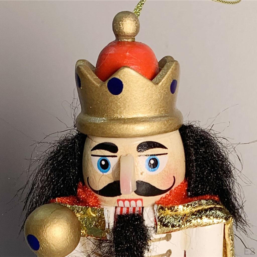 5Pcs Handmade Nutcracker Figures 12cm Handcraft Classic Ornament Doll Soldier for Shelf