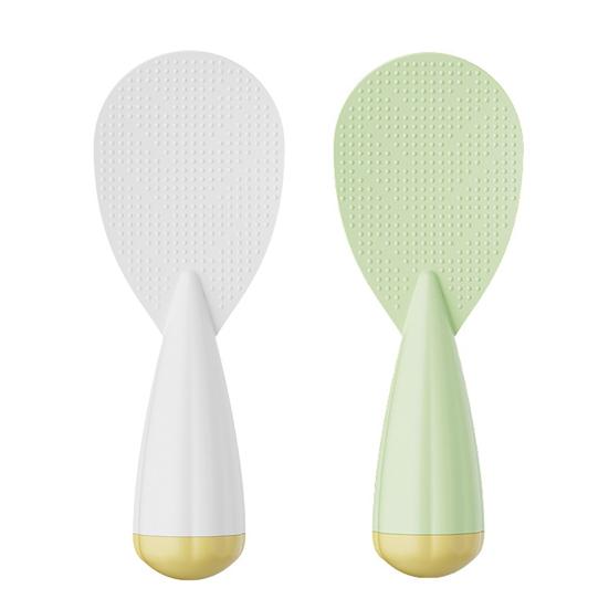 Non-Stick Standing Rice Spoon with Weighted Bottom Plastic Rice Ladle Heat-Resistant Scratch-Free Space-Saving Kitchen Gadget