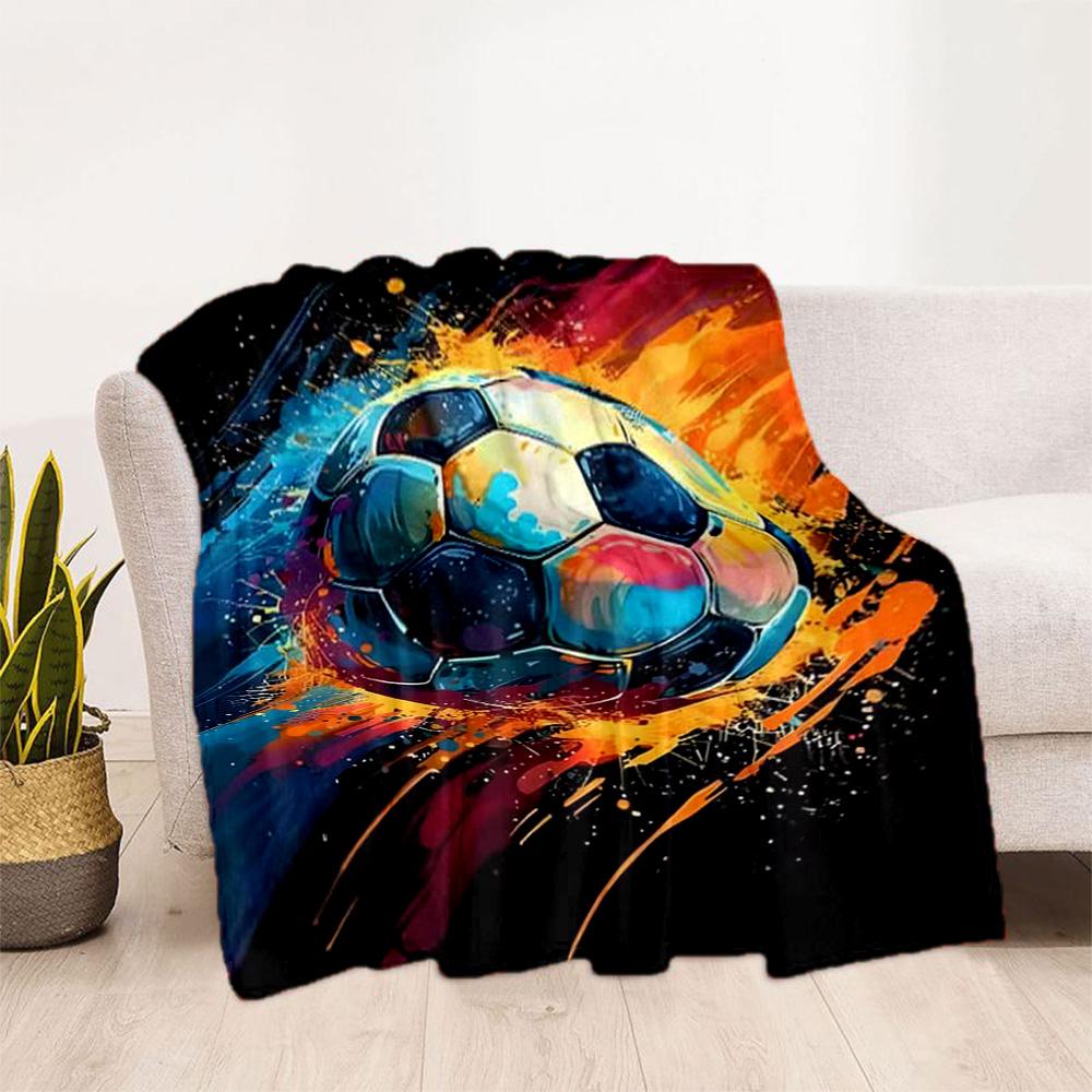 1pc Soccer Ball Blanket Comfortable Soft Lightweight Multi Purpose Blanket Travel Camping Picnics Sofa Office Bed Living Room Gift Friends Family