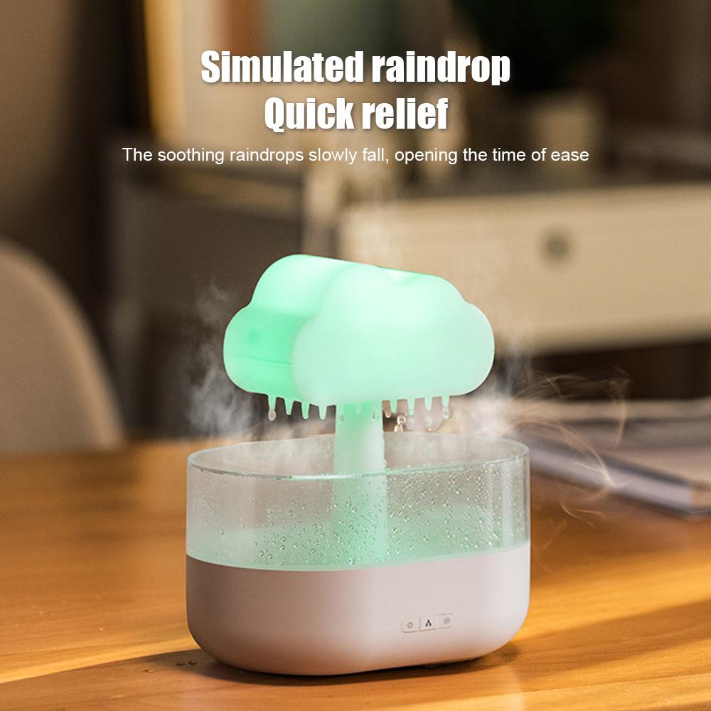Umidificador Rain Cloud Water Drip 7 cores que mudam Luz LED Desligamento automático 2 modos 200ml