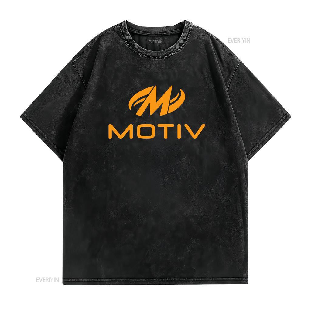 Motiv Bowling Ball Logo Unisexs Black T Shirt Size S XL vintage Washed Unisex Slightly designer clothes streetwear homme graphic