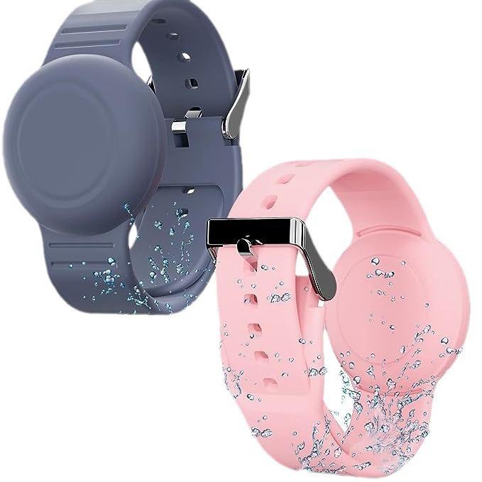 Kids Waterproof Silicone AirTag GPS Tracker Case with Strap – Compatible with Apple AirTag