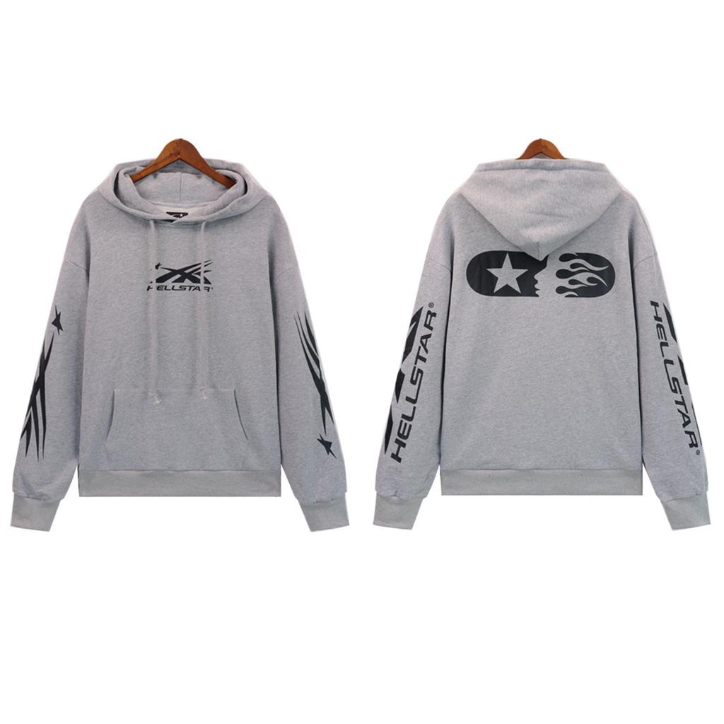 Hellstar Print Retro American Logo Hooded Sweatshirt