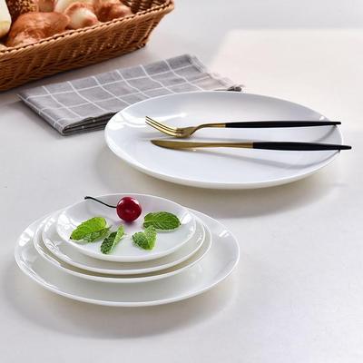 Ceramic Dining Plates - Round Western Dinner Plates for Restaurant or Household Use, Perfect for Rice, Snacks, Fruit, and Salad. Bone China.