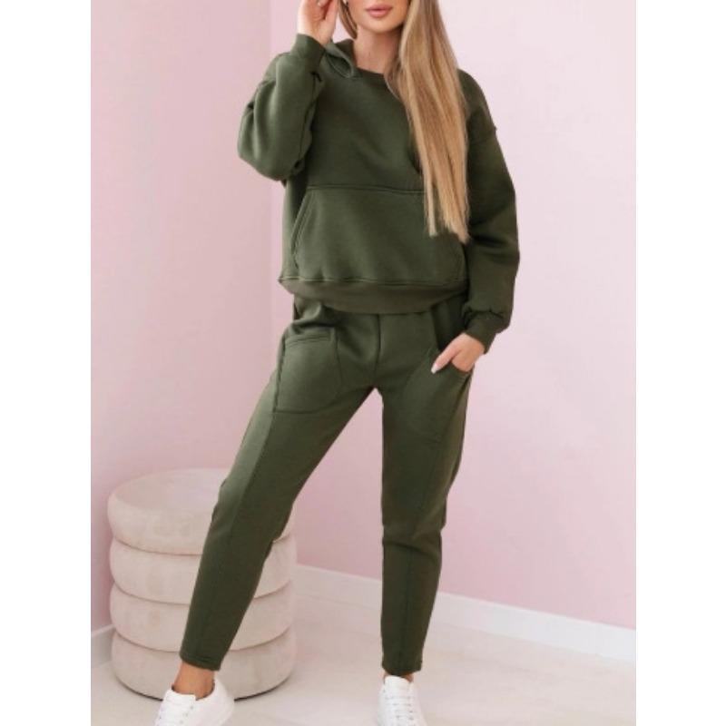 Módní dámská dvoudílná mikina na zip a široké tepláky, ležérní souprava