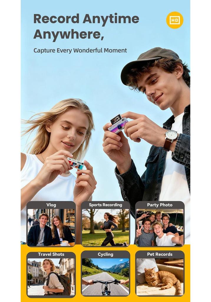G62 Portable HD Flip Screen Camera: Thumb-Sized, Backpack Pendant for Students & Parties